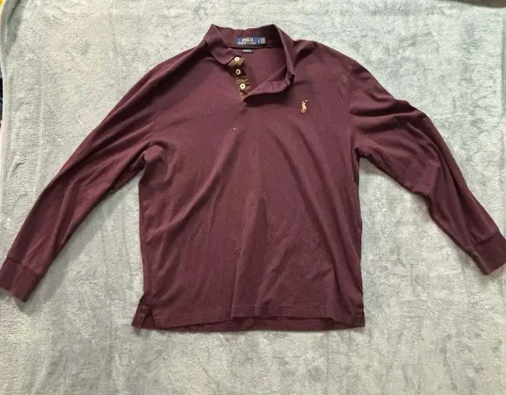 SIZE LARGE Polo Ralph Lauren Classic Fit Long Sleeve Henley Polo Shirt